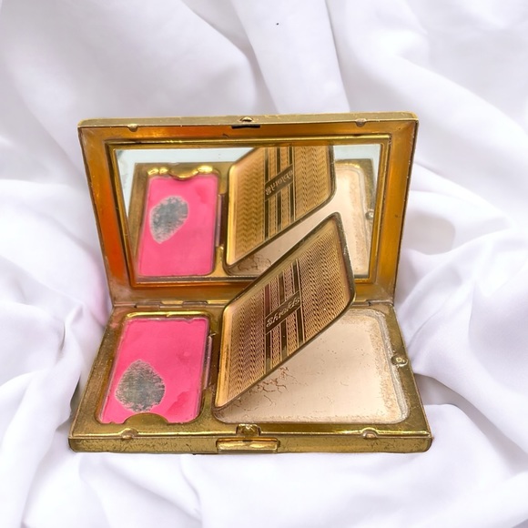 🌺Vintage 1940’s Art Deco Guilloche Enamel Compact - Picture 7 of 14
